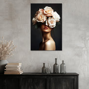 Frau mit Rosen