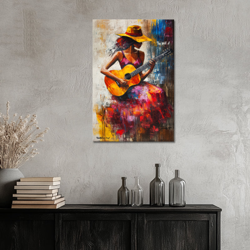 Gitarre spielende Frau