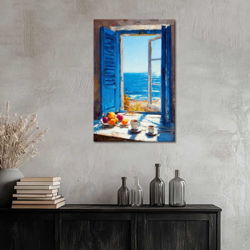 Fenster mit blauen Fensterläden