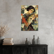 Surrealistische Frau mit Fisch