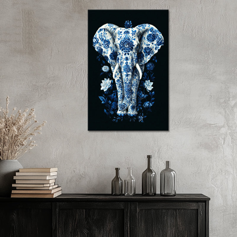 Elefant in Delfter Blau