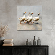 Vier Gänse Kunstwerk