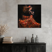 Spanische Frau im Flamenco-Kleid
