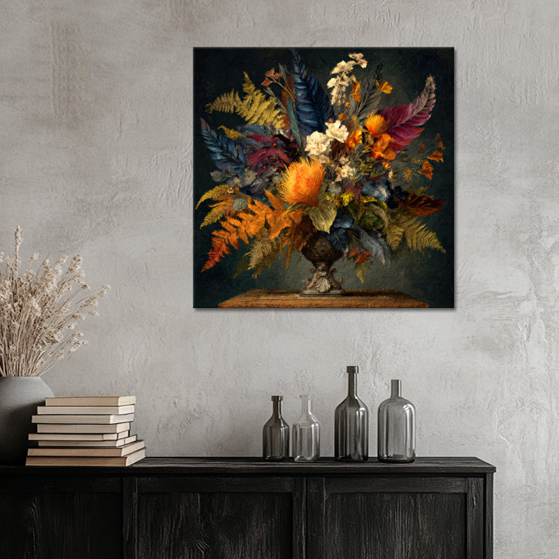 Vase mit Blumen im Boho-Stil