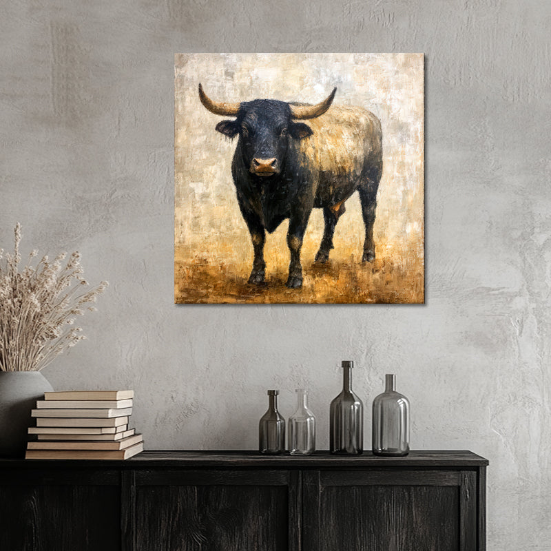 Stier im dunklen Licht