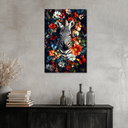 Zebra mit Blumen