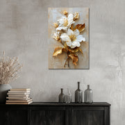 Weiße Blume in Gold