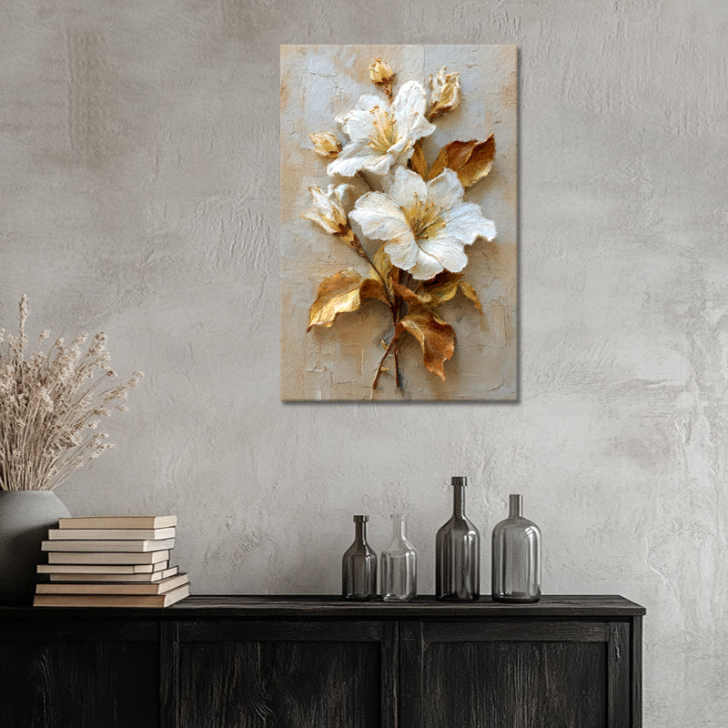 Weiße Blume in Gold