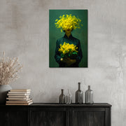 Frau mit gelben Blumen