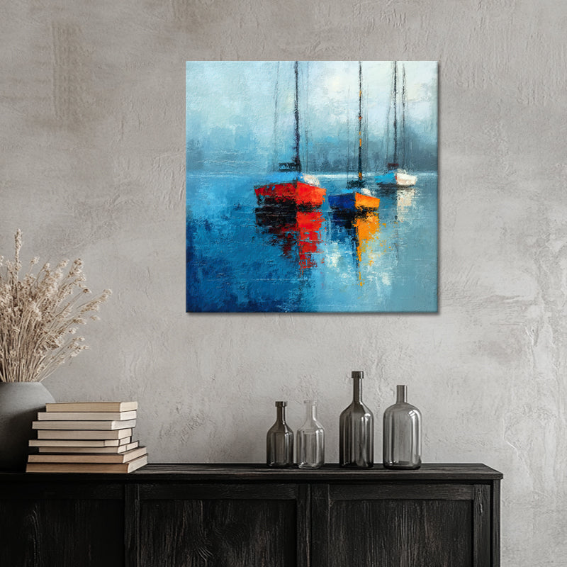 Gemälde drei Segelboote