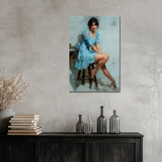 Blaue Kleid-Eleganz