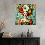 Vintage Frau und Blumen
