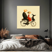 Paar mit Hund auf Fahrrad III