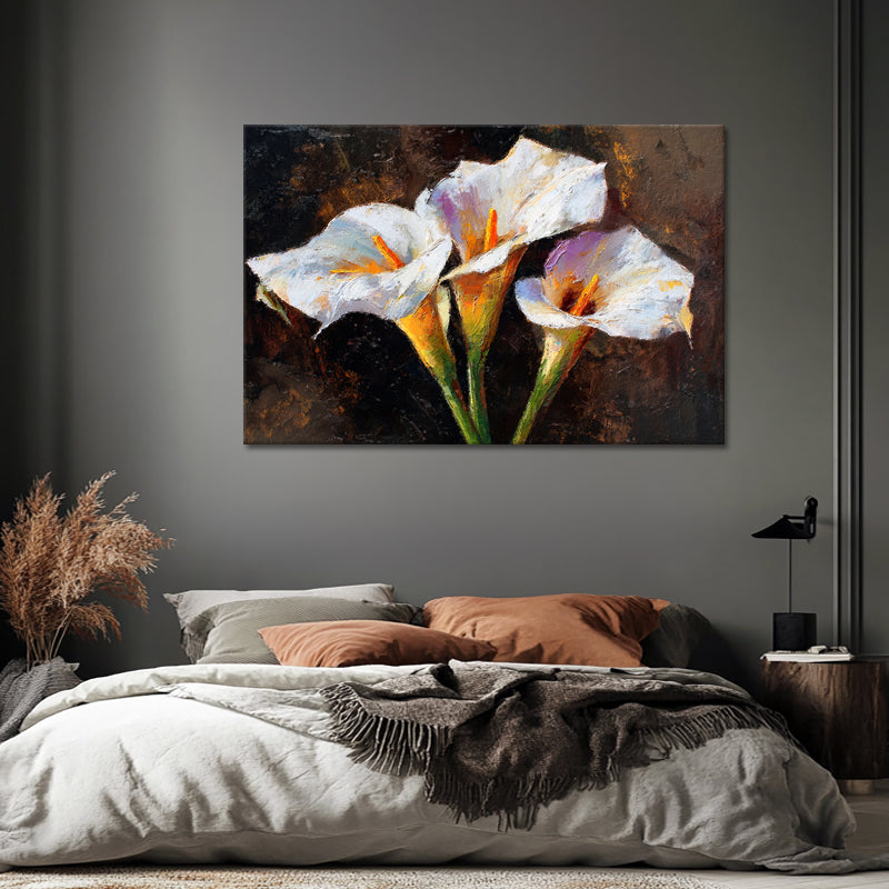 Drei warme Calla-Lilien
