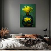 Frau mit gelben Blumen