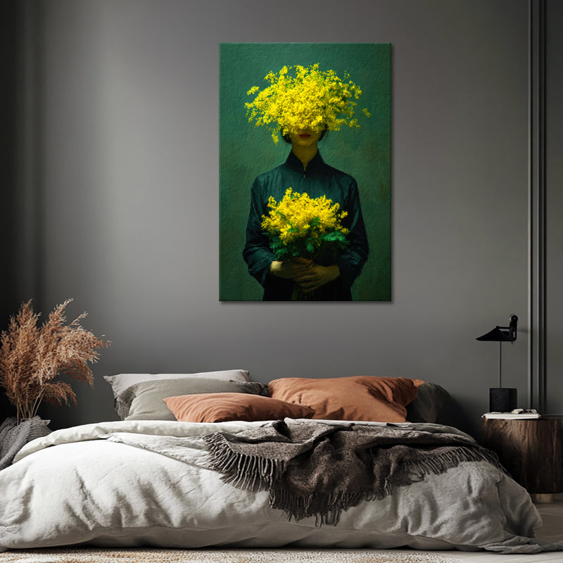 Frau mit gelben Blumen