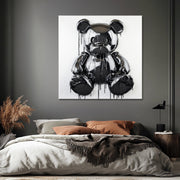 Teddybär in Schwarz-Weiß