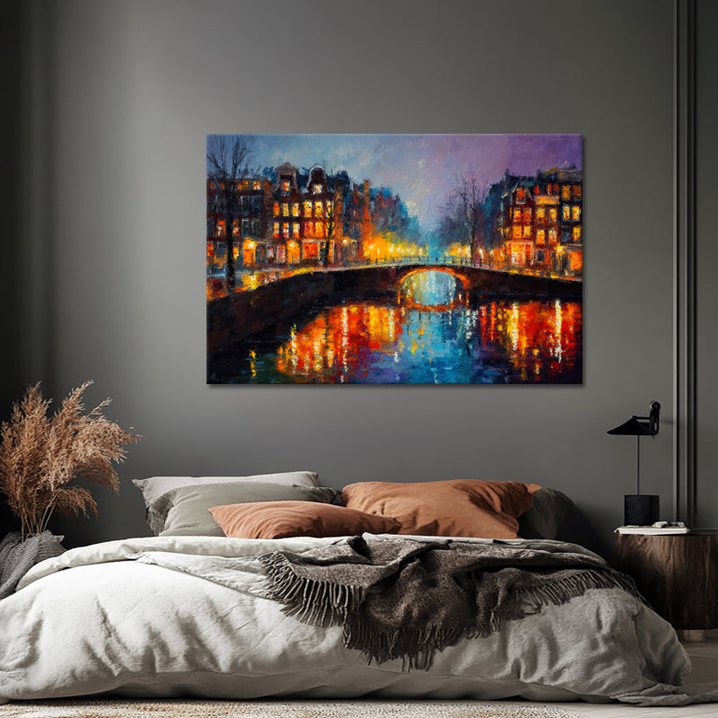Amsterdamer Gracht bei Nacht