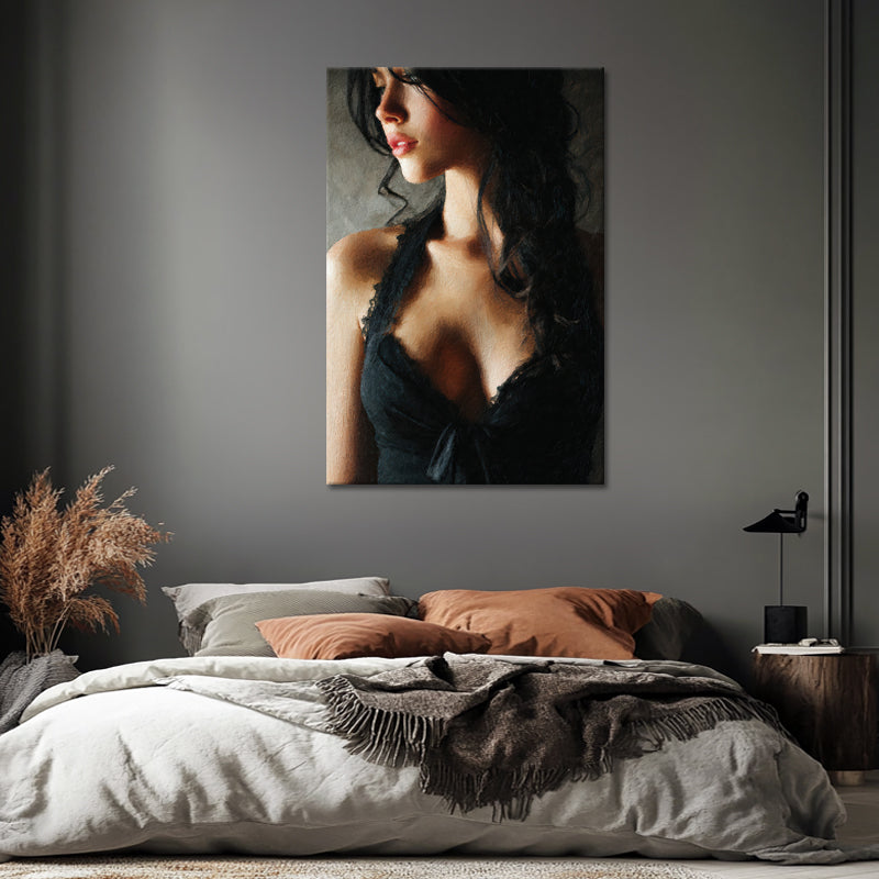 Porträt Frau schwarzes Kleid