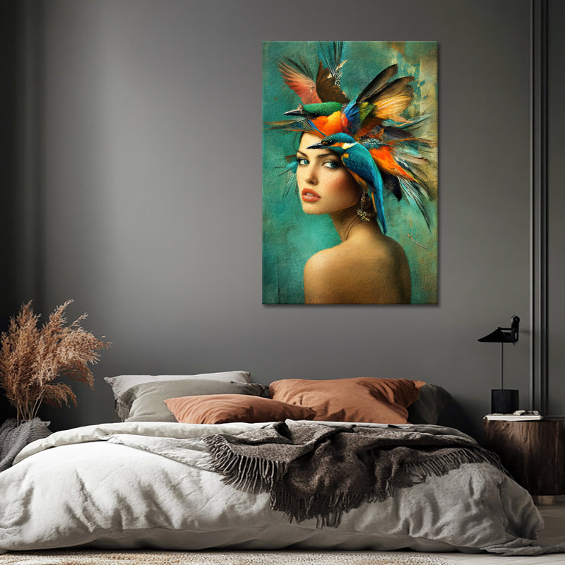 Frau und Vögel in der Kunst