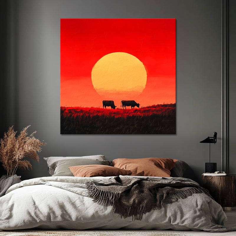 Käfige bei Sonnenuntergang