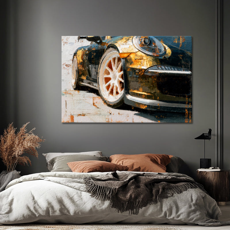 Schwarzer und goldener Porsche