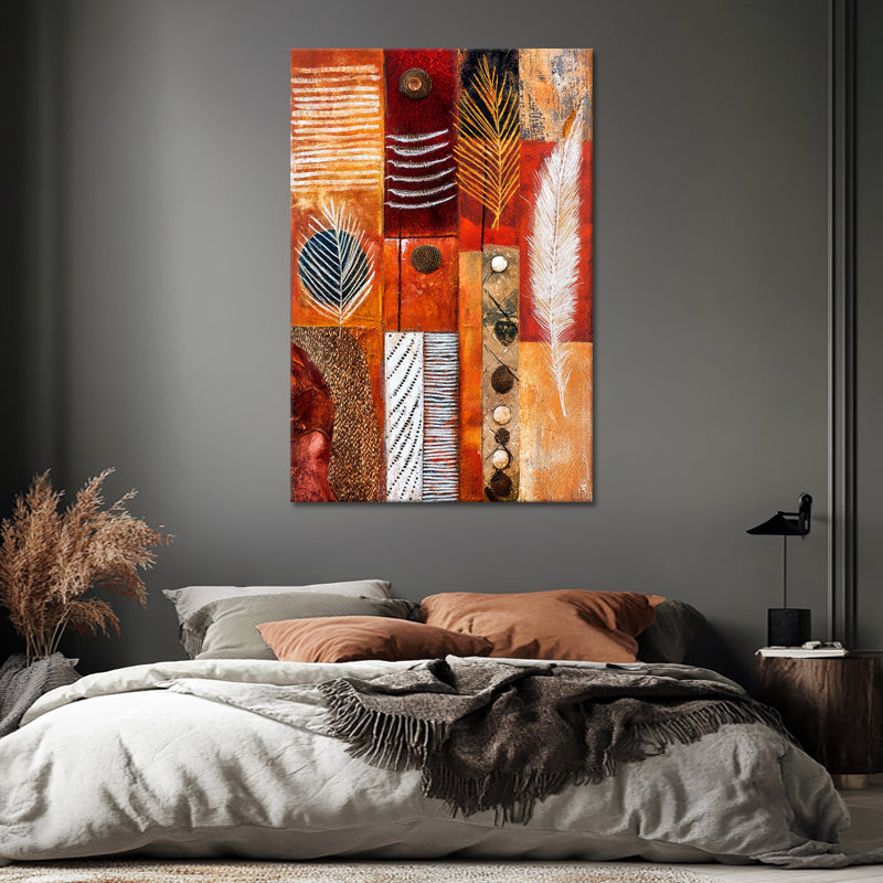 Abstrakt mit Streifen und Federn