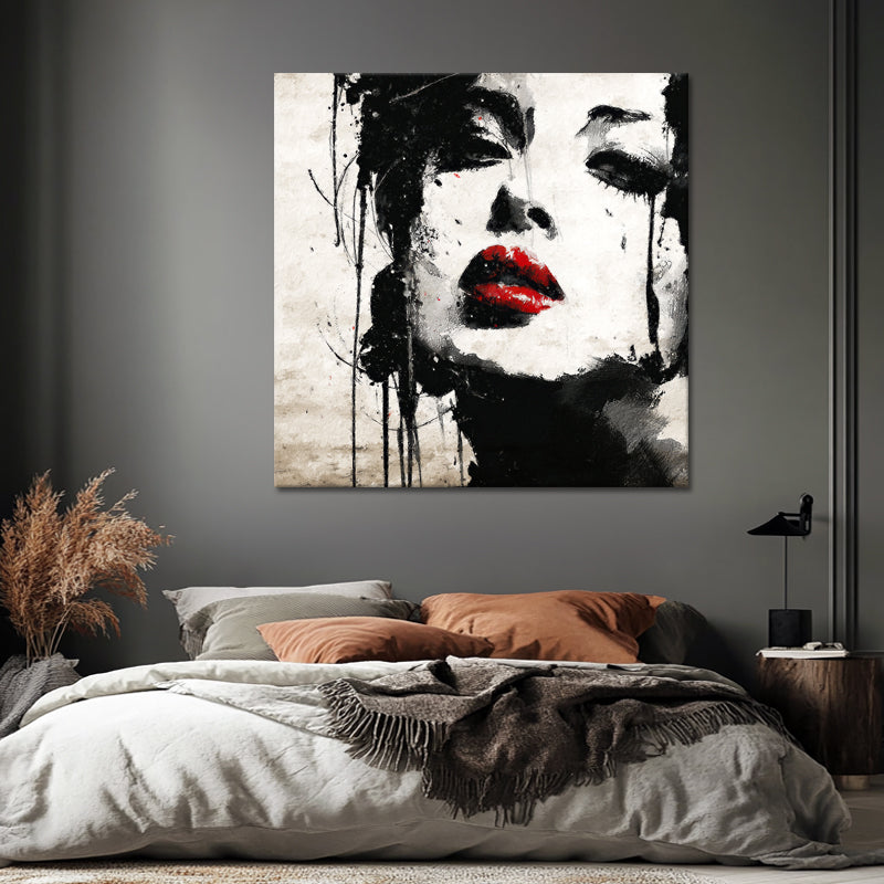 Kunst einer Frau mit roten Lippen