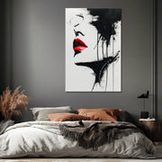 Abstrakte Frau Rote Lippen