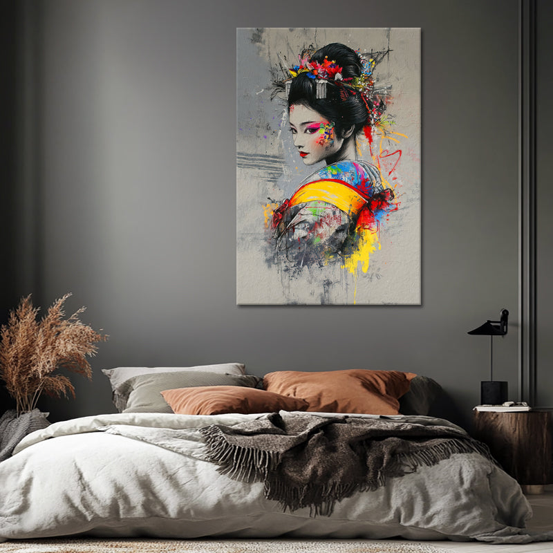 Graffiti asiatische Frau im Kimono I