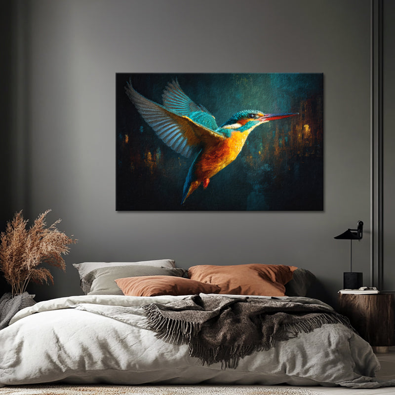 Eisvogel über der Skyline