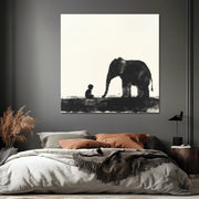 Junge mit Elefant