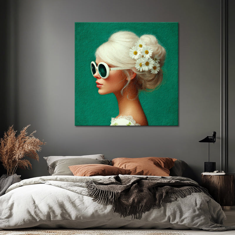 Retro-Frau mit Sonnenbrille