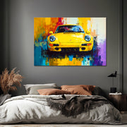 Gelbes Porsche-Gemälde