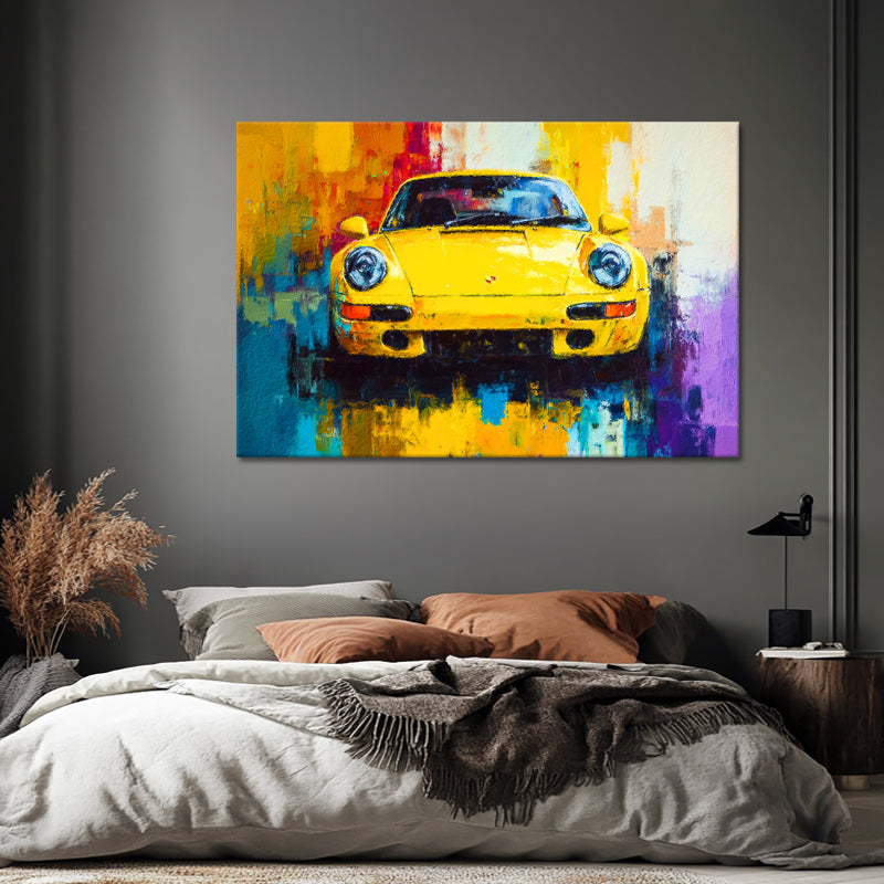Gelbes Porsche-Gemälde