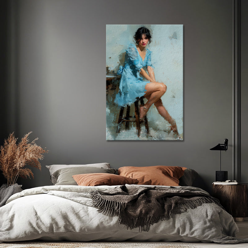 Blaue Kleid-Eleganz