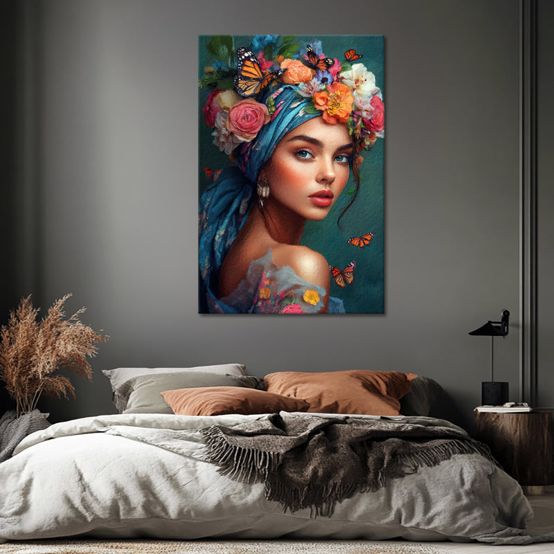 Frau in Blumen