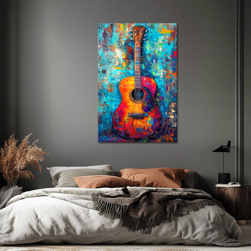 Buntes Gitarrengemälde