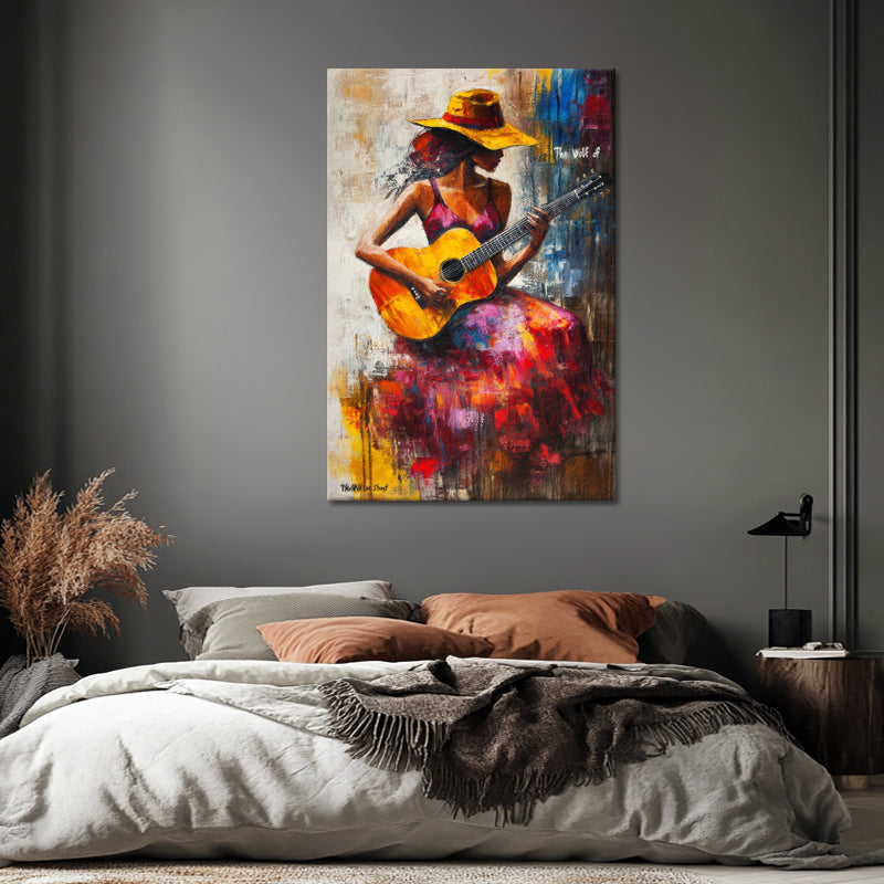 Gitarre spielende Frau