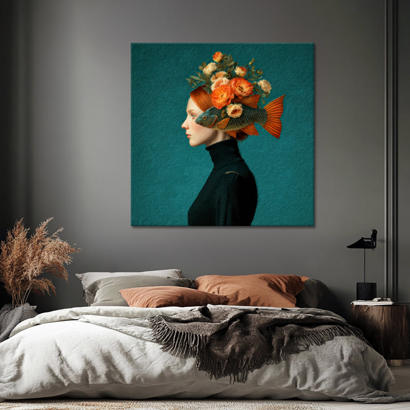Frau mit orangem Haar