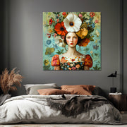 Vintage Frau und Blumen