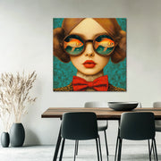 Frau mit Taucherbrille und Fischen II