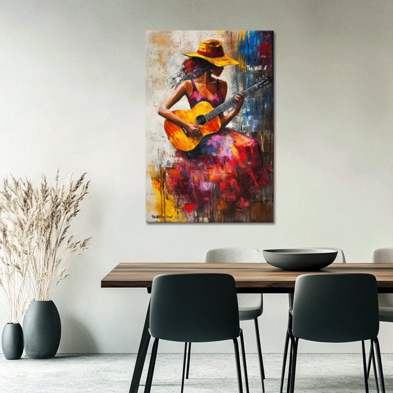 Gitarre spielende Frau