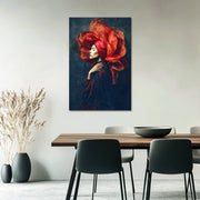 Frau mit rosa Blume