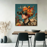 Frau - Vögel - Blumen - Kunst