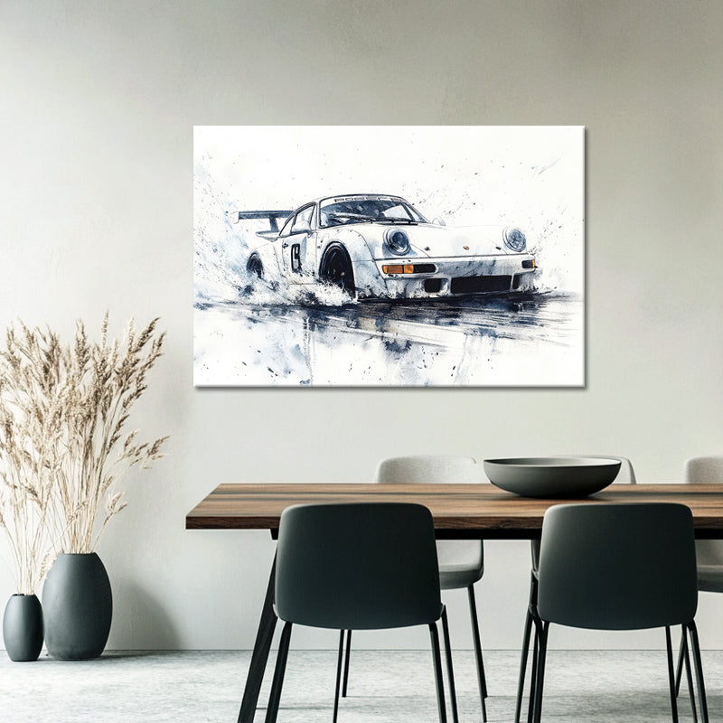 Schwarz-weißer Porsche