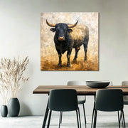Stier im dunklen Licht