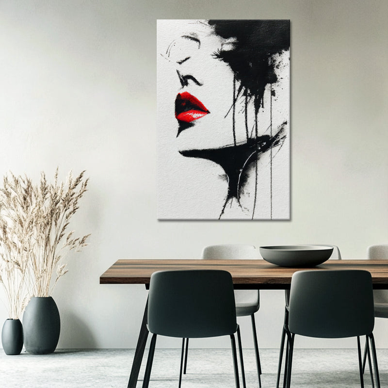 Abstrakte Frau Rote Lippen