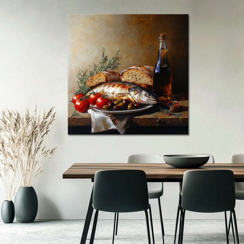 Wein, Fisch und Brot