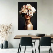 Frau mit Rosen